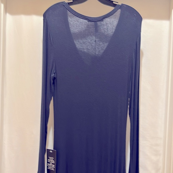 NWT BCBGMAXAZRIA “TIFFANY” ELEGANT DARK NAVY BLUE LONG SLEEVE DRESS - Large - Picture 4 of 10